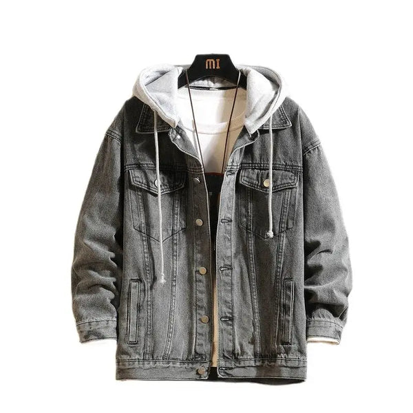 Layered Hood Denim Jacket