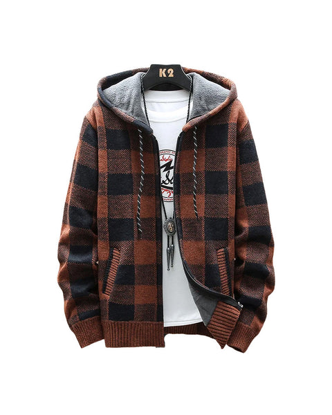 Plaid Chore Zipper Hoodie
