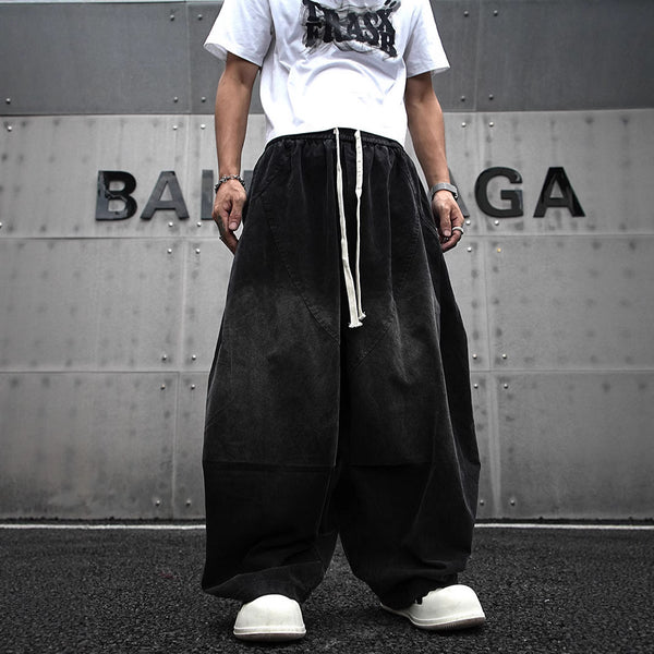 Obsidian Wide-Leg Harem Pants