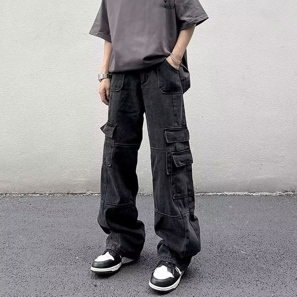 Vintage Washed Cargo Relaxed Fit Jeans