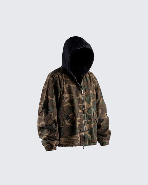 Phantom Camo Hood Denim Jacket