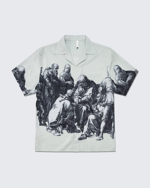 Retro Roman Print Short Sleeve Shirt