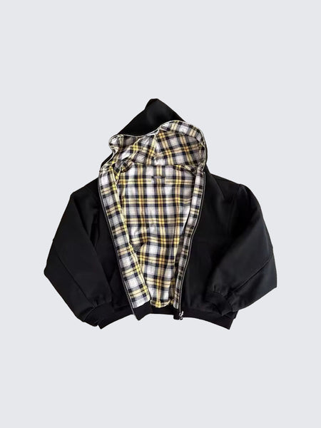Plaid Reversible Zip Hoodie