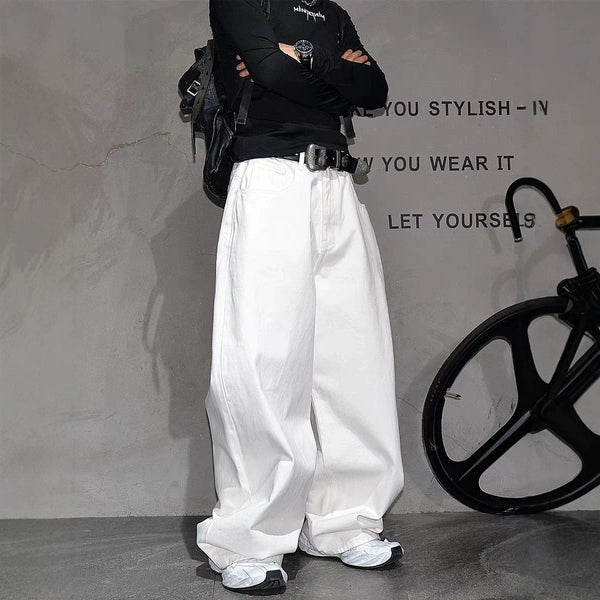 Baggy Wide-Leg White Jeans