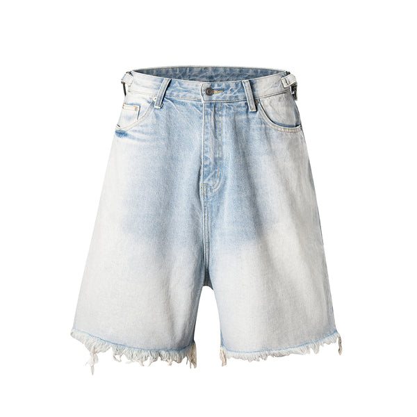 Washed Distressed Denim Shorts