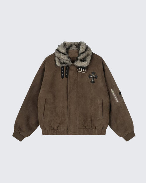 Faux Fur Shearling Cross Jacket