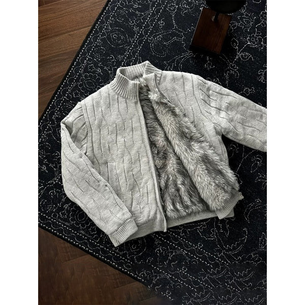 Heavyweight Knit Fleece Jacket