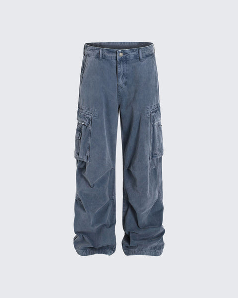 Retro Loose Fit MultiPocket Denim Cargo Jeans