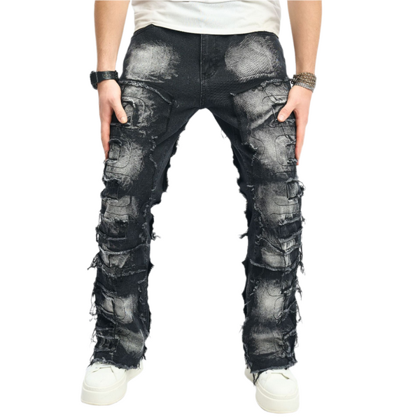 Vintage Washed Black Denim Jeans