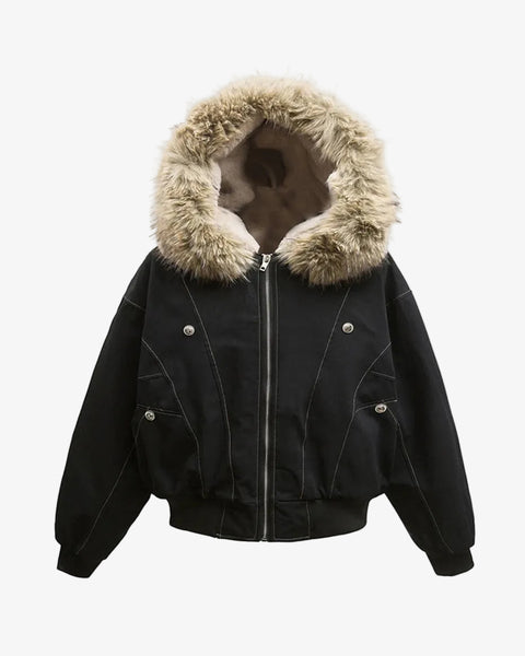 Fur Collar Parka Fleece Jacket