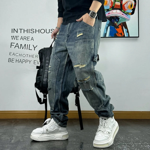 Ripped Denim Carpenter Jeans