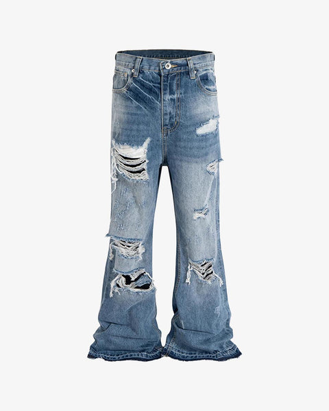 Distressed KP26 Baggy Flared Jeans