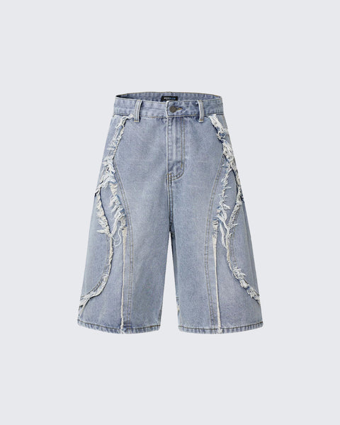 Vintage Loose Distressed Denim Shorts
