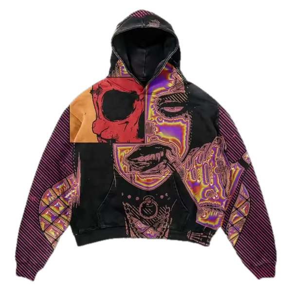 Skull Fragment Graphic Hoodie