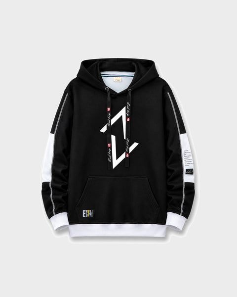 Gridline Contrast Hoodie