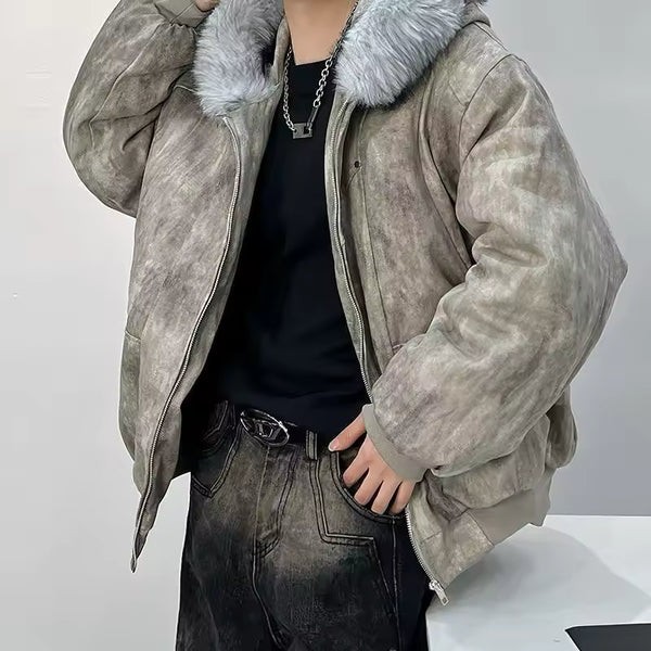 Industrial Peak Faux-Fur Jacket