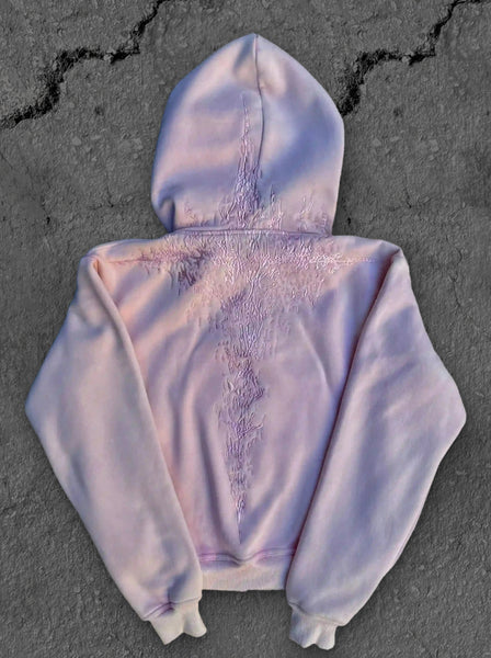 "Half a Million" Embroidered Hoodie (Light Pink)