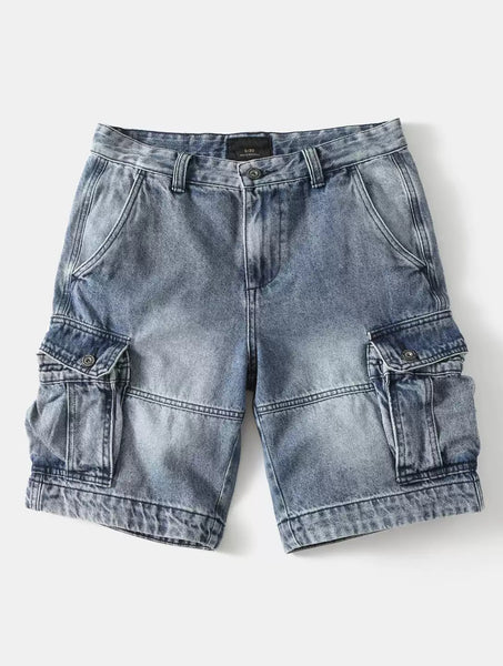 Denim Cargo Shorts