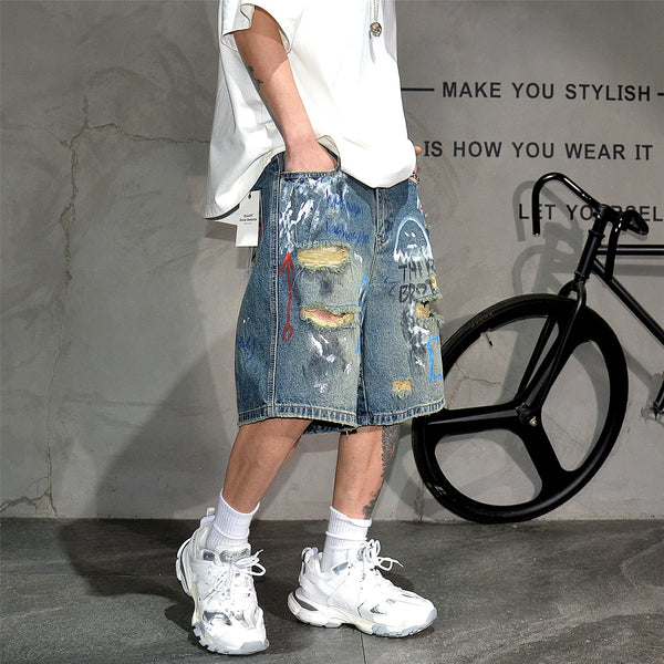 Third Brother Distressed Jean Shorts