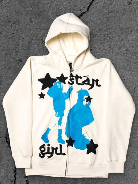 "Star Girl" Zip-Up (Cream)